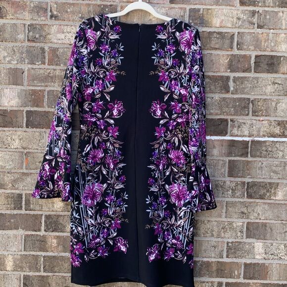 Take 50% OFF- INC International Concepts Floral Dress with Bishop Sleeves,Size-L - Picture 8 of 10